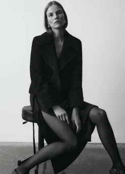 Italian Wool Cropped Peacoat