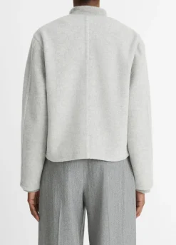 Italian Wool-Blend Collarless Jacket