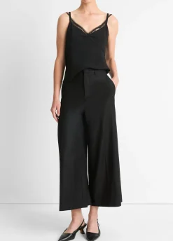 Italian Wool-Blend Flannel Mid-Rise Culotte