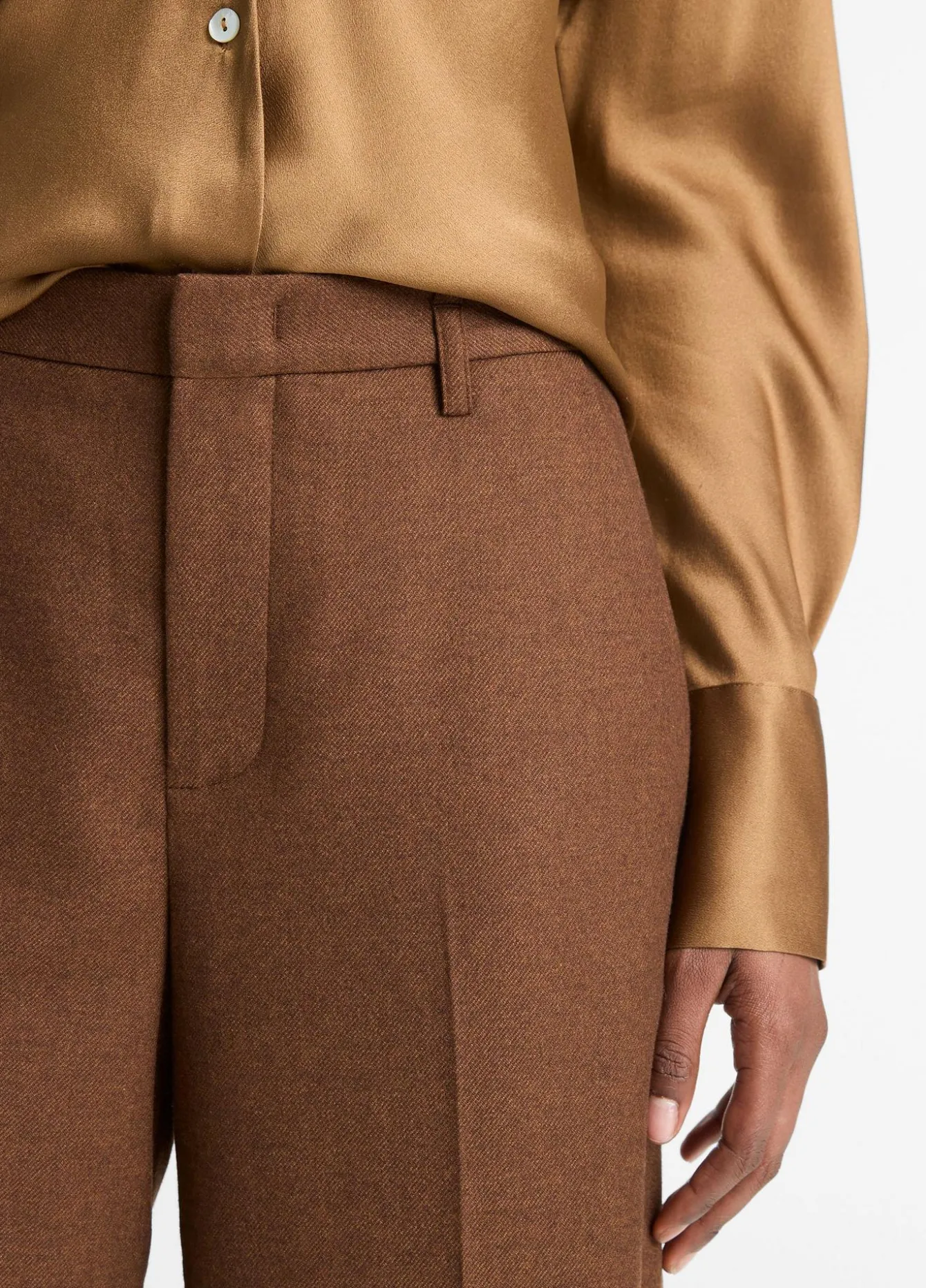 Italian Wool-Blend Flannel Mid-Rise Culotte