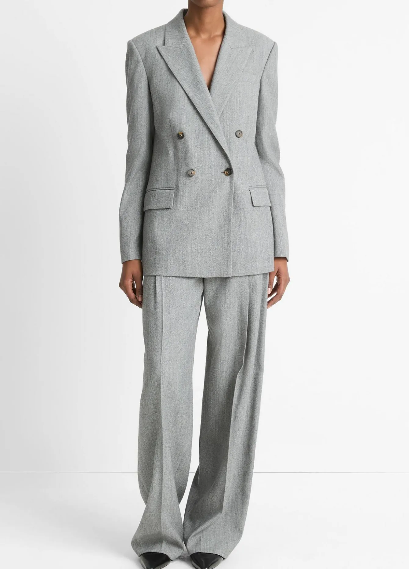 Italian Wool-Blend Twill Double-Breasted Blazer
