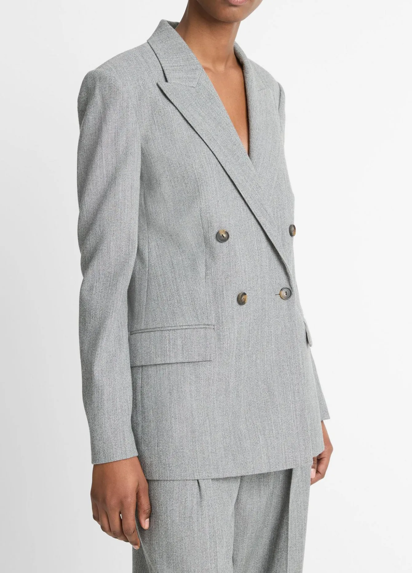 Italian Wool-Blend Twill Double-Breasted Blazer