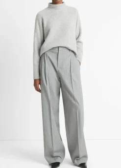 Italian Wool-Blend Twill High-Rise Trouser