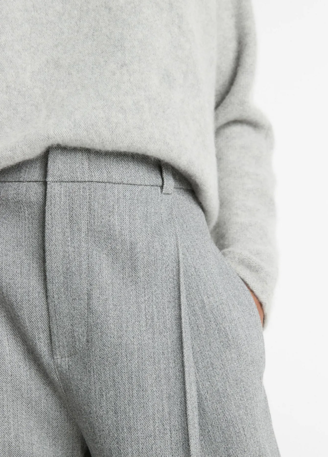 Italian Wool-Blend Twill High-Rise Trouser