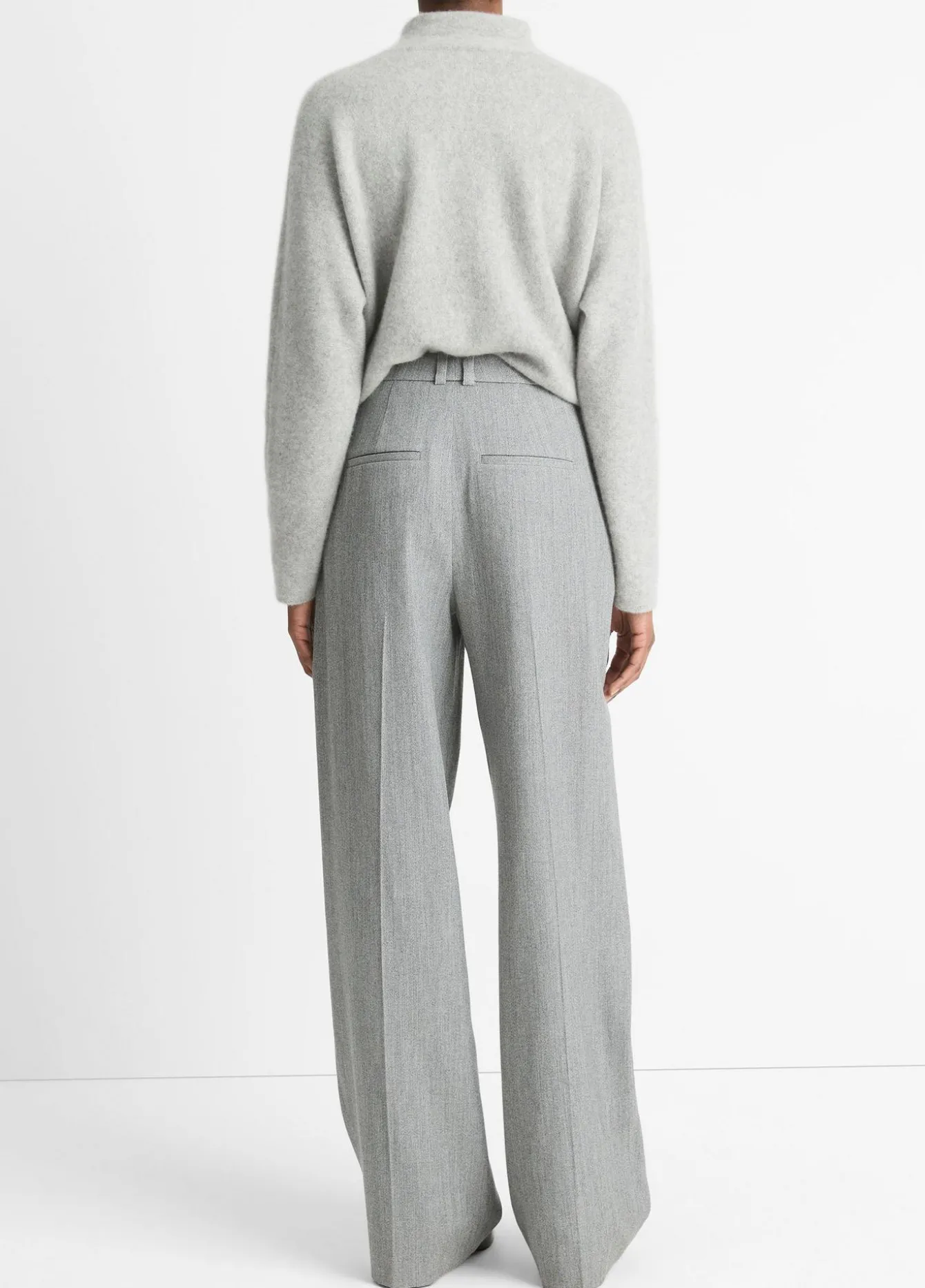 Italian Wool-Blend Twill High-Rise Trouser