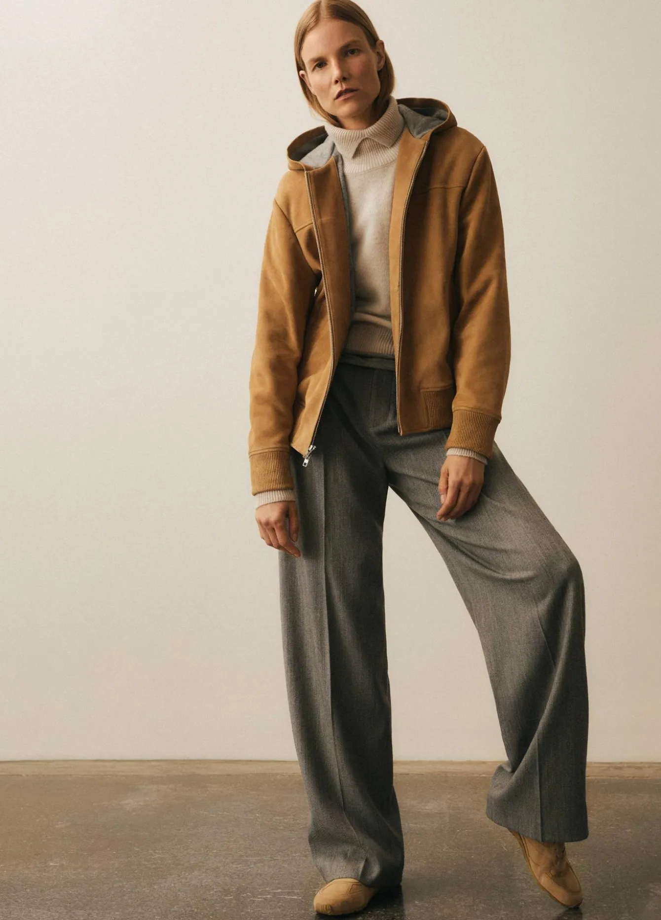 Italian Wool-Blend Twill High-Rise Trouser