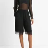Lace-Trim Chiffon Short