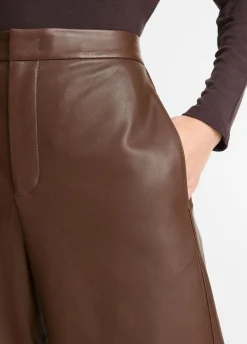 Leather Wide-Leg Utility Pant