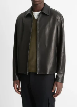 Leather Zip-Up Jacket
