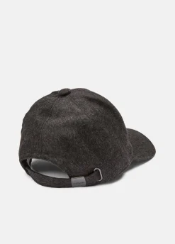 Leather-Trim Cashmere Baseball Cap