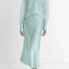 Lingerie-Detailed Satin Slip Skirt