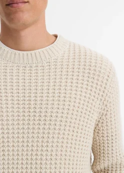 Macro-Waffle Crew Neck Sweater