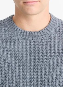 Macro-Waffle Crew Neck Sweater