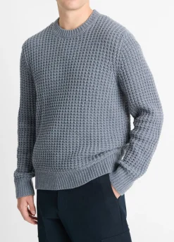 Macro-Waffle Crew Neck Sweater