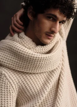 Macro-Waffle Crew Neck Sweater