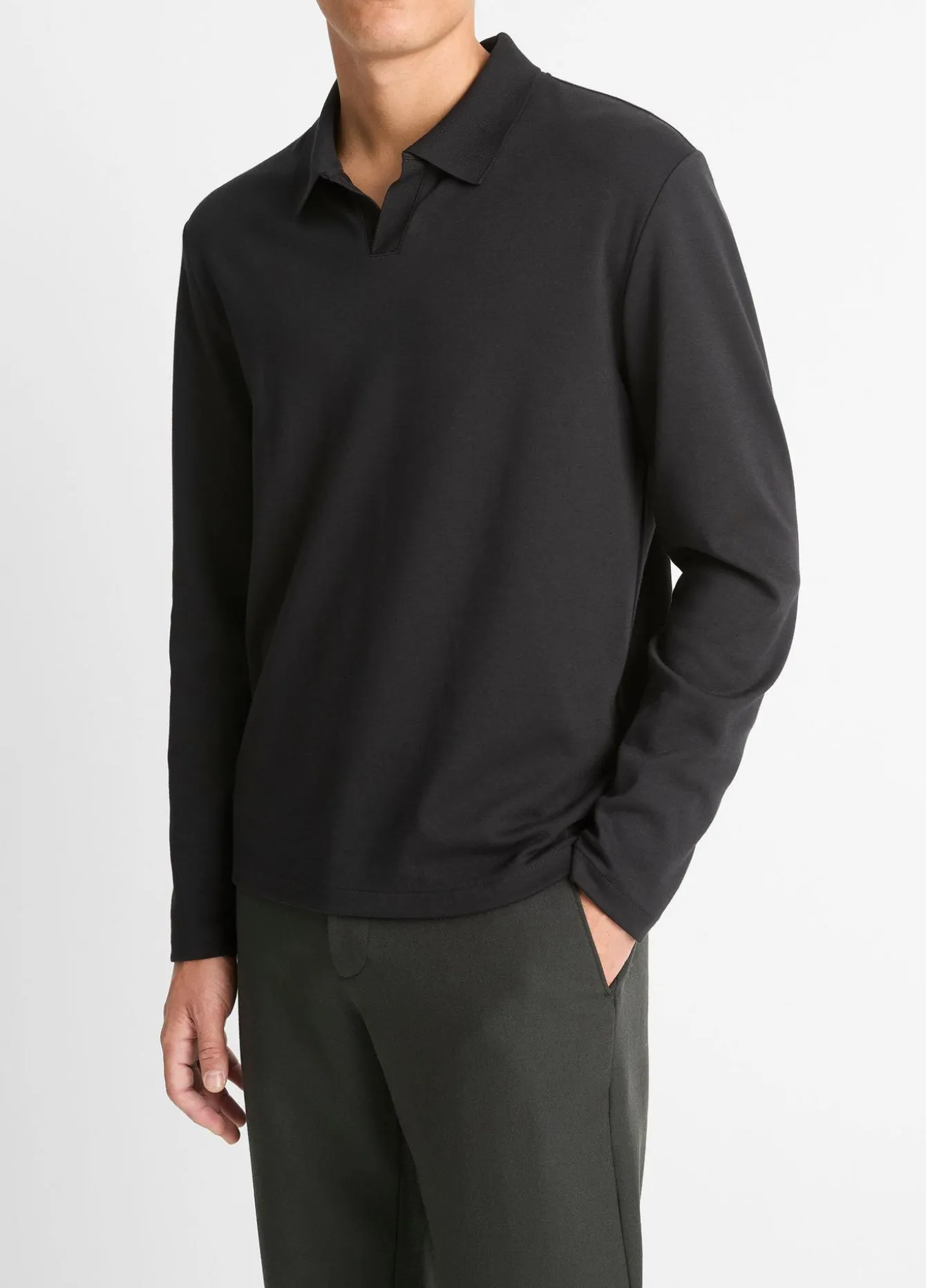 Milano Pima Cotton-Blend Johnny-Collar Shirt