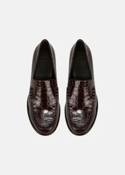 Naomi Croc-Embossed Leather Loafer