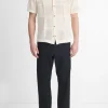 Patchwork Pointelle Short-Sleeve Shirt