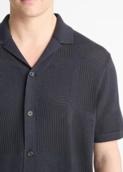 Patchwork Pointelle Short-Sleeve Shirt