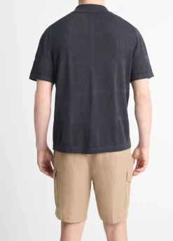 Patchwork Pointelle Short-Sleeve Shirt