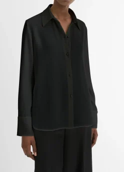 Pearl-Button Long-Sleeve Shirt