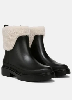 Percie Leather & Shearling Lug-Sole Boot