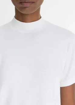 Pima Cotton Mock-Neck T-Shirt