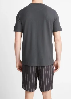 Pima Cotton Piqué Crew Neck T-Shirt