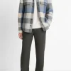 Plaid Italian Splittable Wool-Blend Shirt Jacket