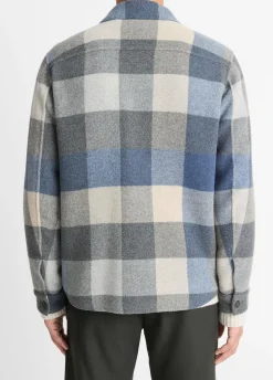 Plaid Italian Splittable Wool-Blend Shirt Jacket