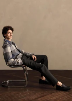 Plaid Italian Splittable Wool-Blend Shirt Jacket