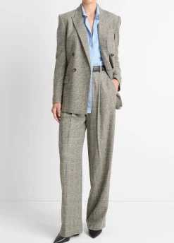 Plaid Italian Wool-Blend Double-Breasted Blazer