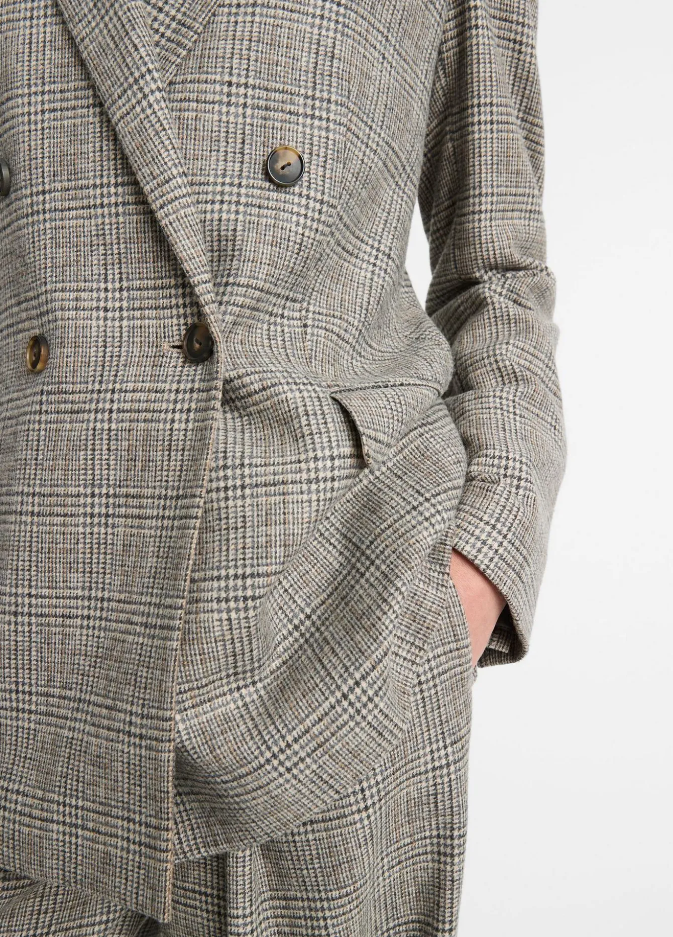 Plaid Italian Wool-Blend Double-Breasted Blazer