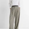 Plaid Italian Wool-Blend High-Rise Trouser
