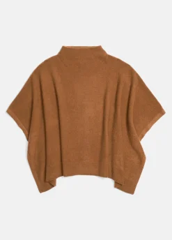 Plush Cashmere Funnel Neck Poncho