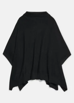 Plush Cashmere Funnel Neck Poncho