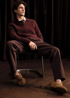 Plush Cashmere Thermal Johnny-Collar Sweater