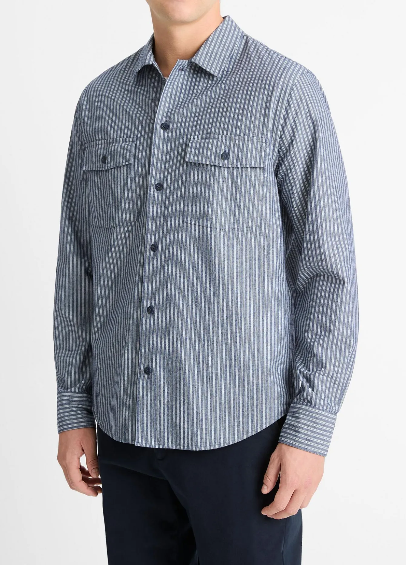 Railroad Stripe Cotton Shirt