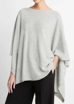 Reverse-Jersey Cashmere Boat-Neck Poncho