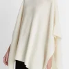 Reverse-Jersey Cashmere Boat-Neck Poncho