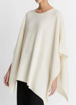 Reverse-Jersey Cashmere Boat-Neck Poncho