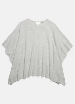 Reverse-Jersey Cashmere Boat-Neck Poncho