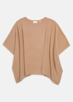Reverse-Jersey Cashmere Boat-Neck Poncho
