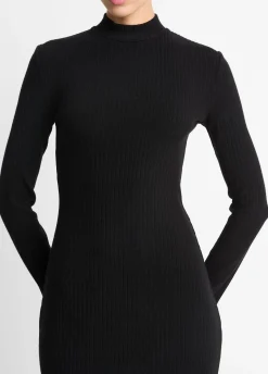 Ribbed Long-Sleeve Short Dress