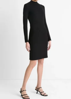 Ribbed Long-Sleeve Short Dress