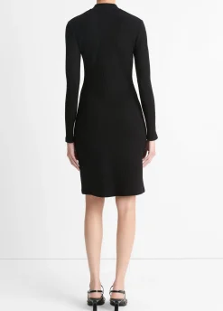 Ribbed Long-Sleeve Short Dress