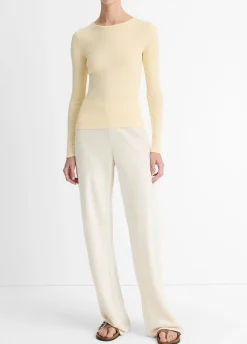 Ribbed Pima Cotton Long-Sleeve T-Shirt