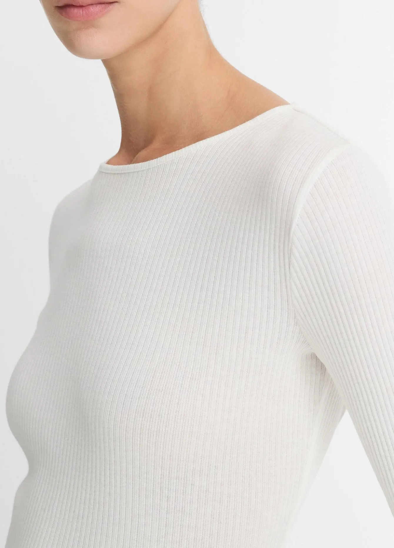 Ribbed Pima Cotton Long-Sleeve T-Shirt