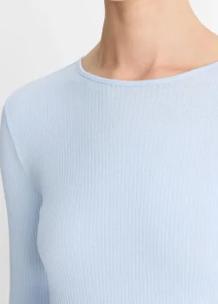 Ribbed Pima Cotton Long-Sleeve T-Shirt