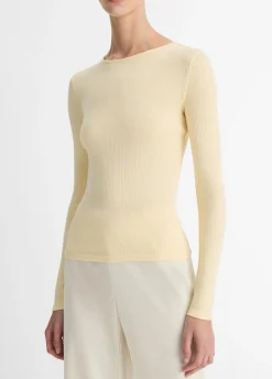 Ribbed Pima Cotton Long-Sleeve T-Shirt
